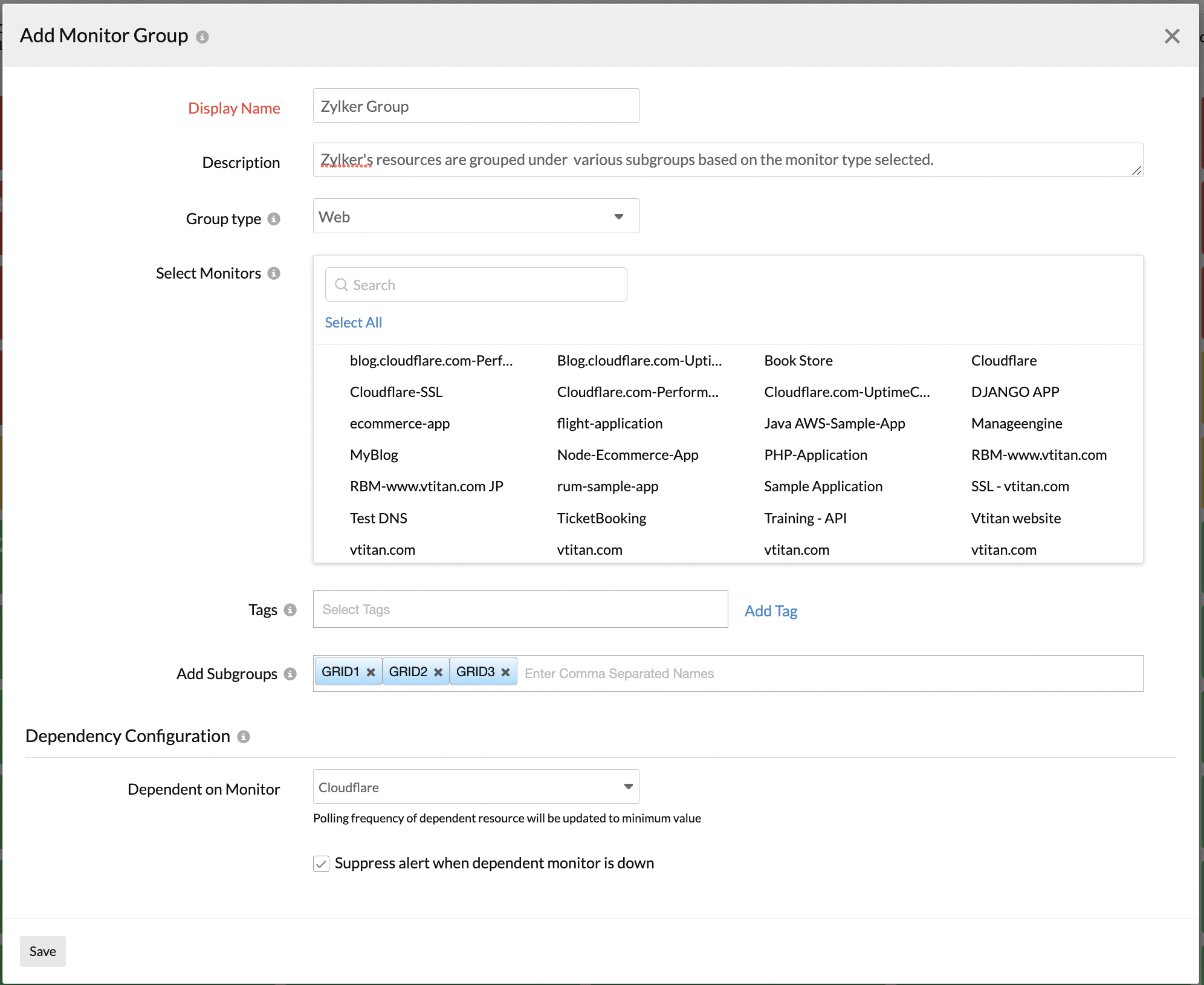 Learn how to add monitor groups