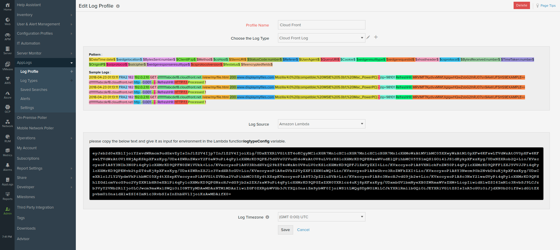  logTypeConfig