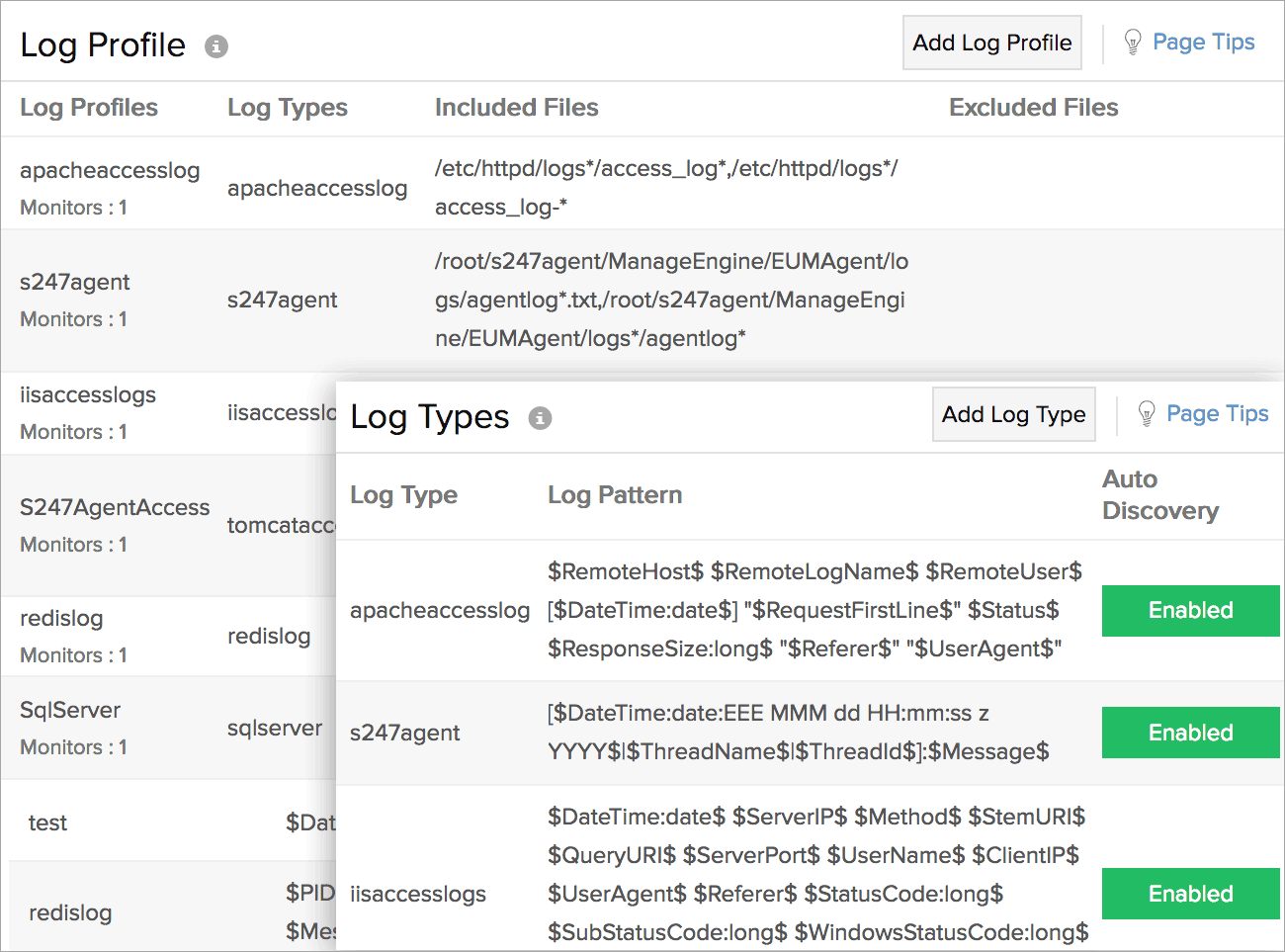 Log profile