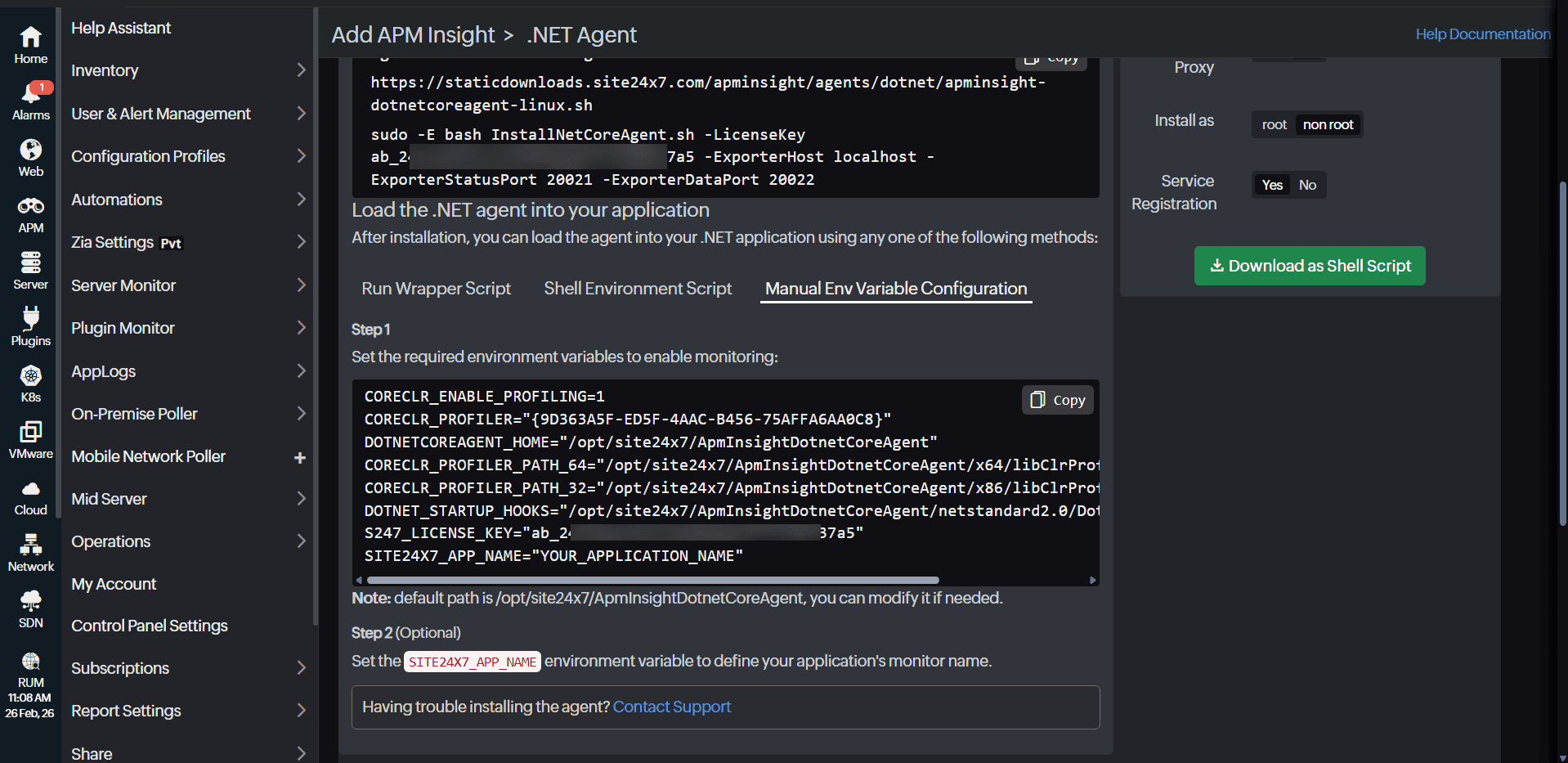 Manual Env Variable Configuration