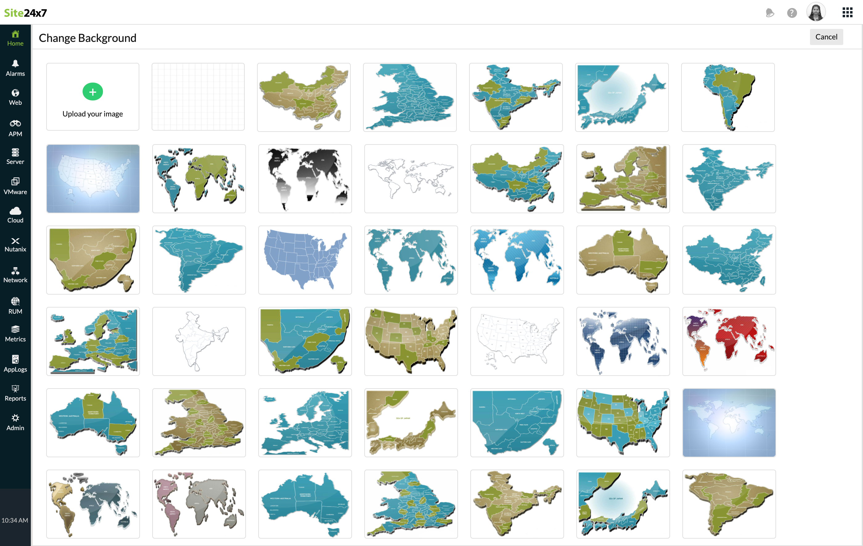 Background maps for network topology maps