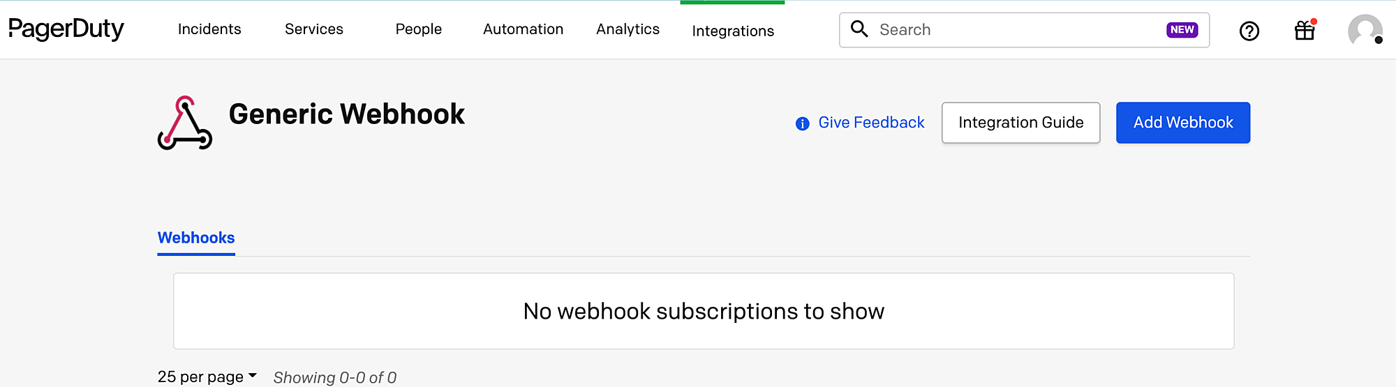 PagerDuty webhook integration