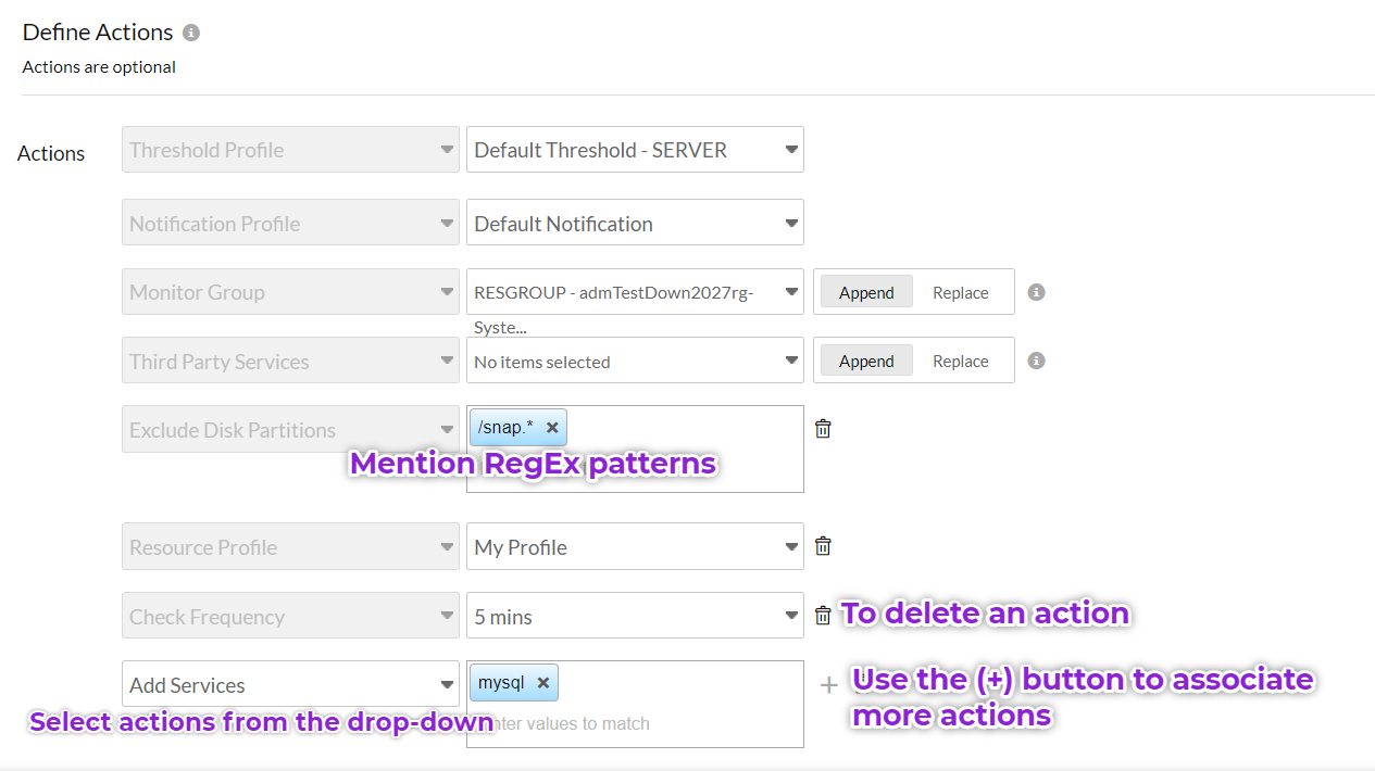 Configuration rules for server monitors