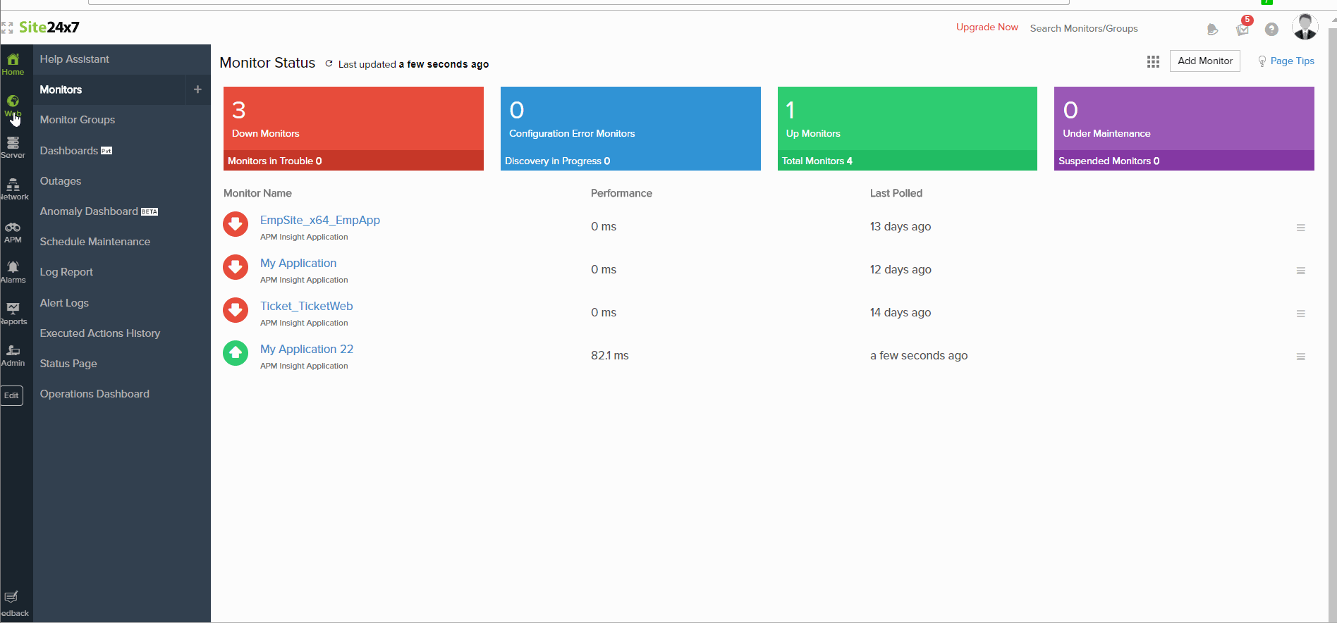 Application dependency maps