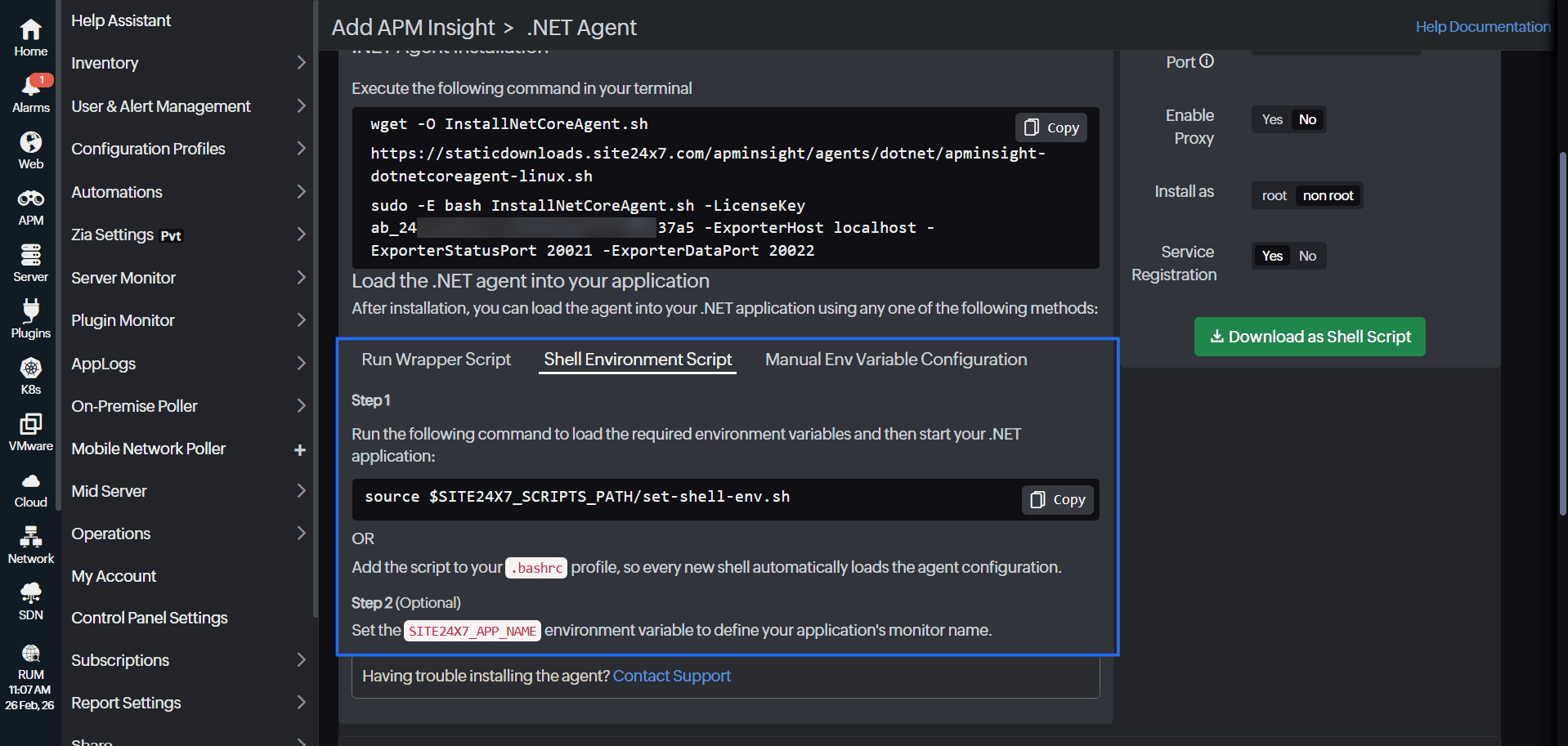 Shell Environment Script