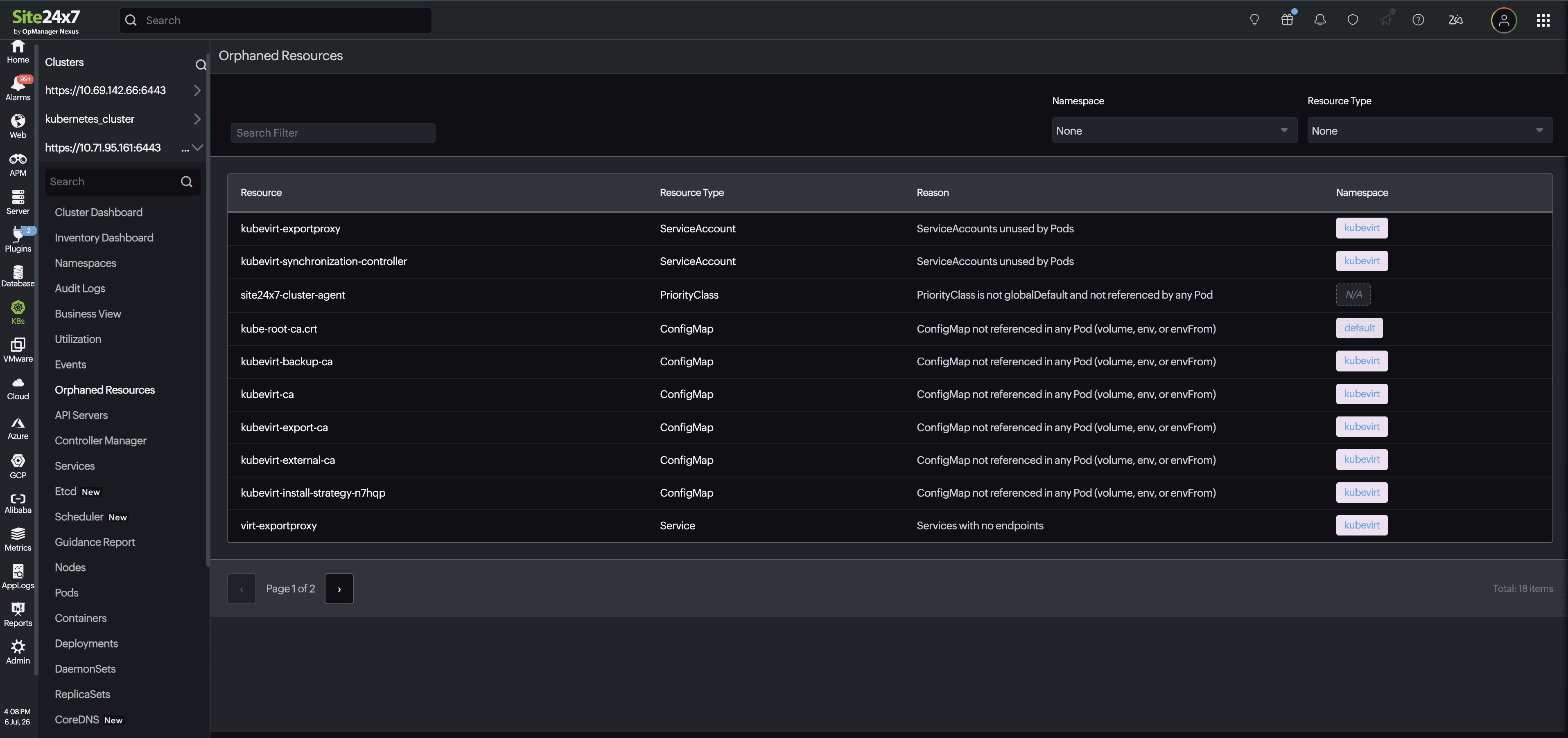 View orphaned resources View orphaned resources
