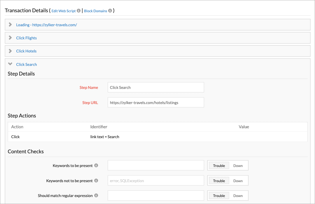 Multi-Step Synthetic Monitoring - Site24x7