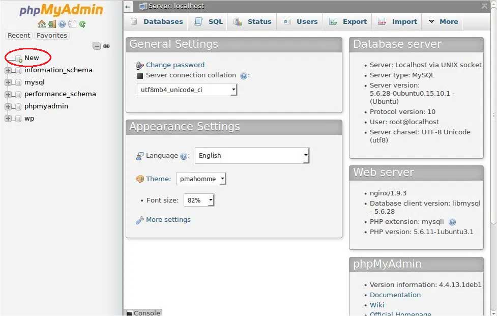 Restoring the WordPress database